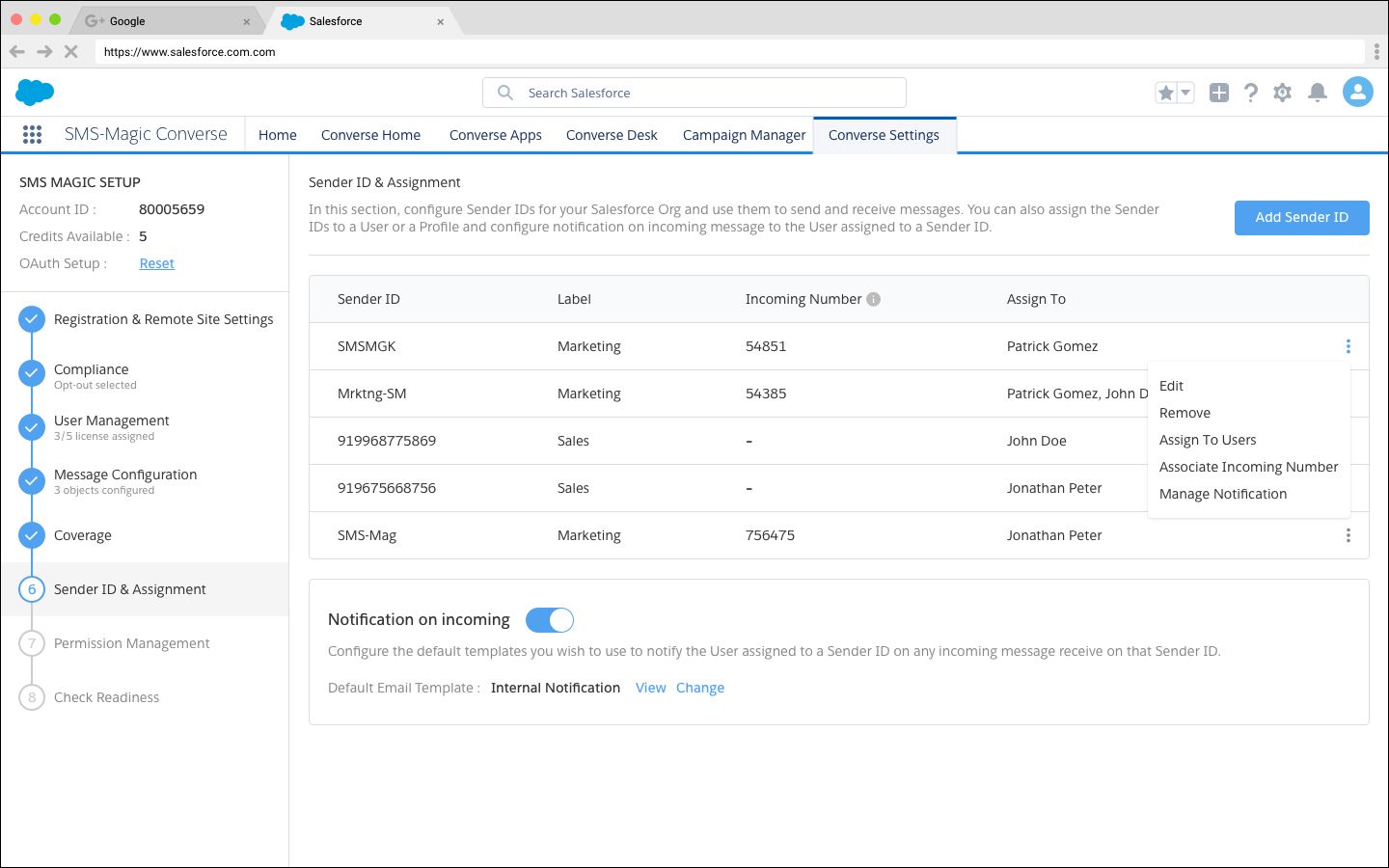 06-e Dropdown on sender ID